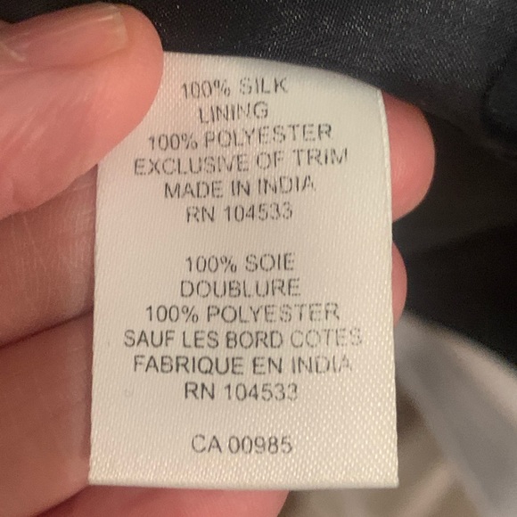 Navy and gold beaded silk dress with rosettes. - Picture 4 of 9